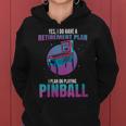 Retro Vintage Arcade Retirement To Play Pinball Women Hoodie