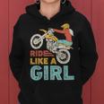 Ride Like A Girl Dirt Bike Rider Motocross Enduro Vintage Women Hoodie