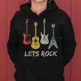 Lets Rock Rock N Roll Guitar Retro Sin Mangas Sudadera con capucha para mujer