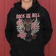 Rock And Roll Guitarraintage Rock Música Cuello Sudadera con capucha para mujer