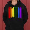 Seattle Washington Lgbtq Gay Pride Rainbow Skyline Women Hoodie