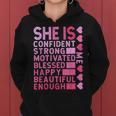 She Is Confident Strong Motivated Happy Beautiful Me Women Hoodie