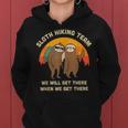 Sloth Hiking Team Vintage Women Hoodie