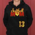Softball Mom Mother's Day 13 Fastpitch Jersey Number 13 Women Hoodie
