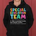 Special Education Team Definition Retro Ed Team Crew Teacher Women Hoodie