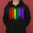 St Louis Missouri Lgbtq Gay Pride Rainbow Skyline Women Hoodie