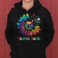 Taurus Souls Zodiac Tie Dye Sunflower Peace Sign Groovy Women Hoodie