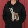 Trendy Funky Cartoon Chill Out Sloth Riding Llama Women Hoodie