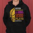 Never Underestimate A Girl Who Plays Basketball Girl Women Hoodie