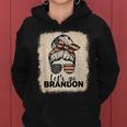 Vintage Messy Bun Let's Go Brandon Women Hoodie