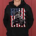 Vintage Motorcycle American Flag Helmet Biker Women Hoodie