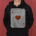 Vintage Poker Playing Cards Ace Of Hearts Women Hoodie