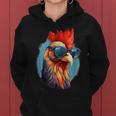 Vintage Rooster Chicken Sunglasses Women Hoodie