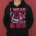I Wear Pink For My Big Sister Breast Cancer Awareness Women Hoodie