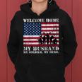 Welcome Home My Husband Military Homecoming Wife Usa Flag Women Hoodie