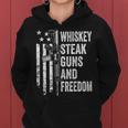 Whiskey Steak Guns And Freedom Usa Bbq Gun On Back Women Hoodie
