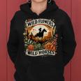 Wild Flowers Wild Horses Southern Cowgirl Riding Horse Women Hoodie