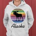 Alaska With Silhouette Of Alaskan Moose Women Hoodie