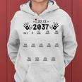 Class Of 2037 Grow With Me Pre-K To 12Th Grade Handprint Women Hoodie