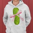 Coquette Bows With Pickle Cute Coquette Girl Pickle Lover Women Hoodie