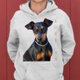 Damen Miniatur Pinscher Hund Mama Papa Liebe Welpe Haustier Mit-Ausschnitt Kapuzenpullover für Damen