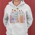 Grandma Flowers Groovy Retro Hippie Wildflower Mother's Day Women Hoodie