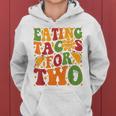 Groovy Pregnant Mom Pregnancy Eating Tacos For Two Women Hoodie