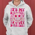 Groovy It's My Birthday Ns Girls Pink Smile Face Women Hoodie