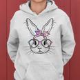 Happy Easter Cute Bunny Face Tie Dye Glasses Rabbit Girl Kid Women Hoodie