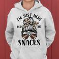 I'm Just Here For The Snacks Messy Bun Football Gameday Fans Women Hoodie