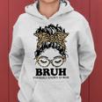 Leopard Messy Bun Bruh Formerly Known As Mom Women Hoodie