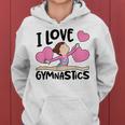 I Love Gymnastics Sports Gymnast Girls Cute Heart Women Hoodie
