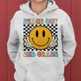 Peace Out 2Nd Grade Teacher Retro Smile Last Day Of School Women Hoodie