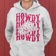 Pink Howdy Cowboy Rodeo Hat For Retro Cowgirl Women Hoodie