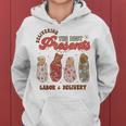 Retro Christmas Labor And Delivery Nurse Mother Baby Nurse Women Hoodie