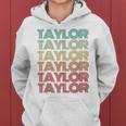 Retro First Name Taylor Girl Boy Personalized Groovy Youth Women Hoodie