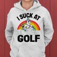 I Suck At Golf Golf Loser Unicorn Sarcastic Golfing Women Hoodie