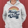 Summer Camp Counselor Staff Groovy Rainbow Camp Counselor Women Hoodie