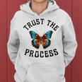 Trust The Process X Butterflyertraue Auf Prozess Backprint Kapuzenpullover für Damen