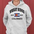 Vintage Wheat Ridge Colorado Co State Flag Women Hoodie