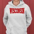Vintage Wisconsin Wisconsin Red Retro Women Hoodie