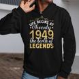 70Th Birthday Vintage 1949 Classic Zip Up Hoodie