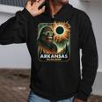 Bigfoot Arkansas Total Solar Eclipse 2024 Wearing Glasses Zip Up Hoodie