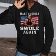 Mens Make America Swole Again Trump Lifting Zip Up Hoodie