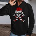 Pirate Christmas Jolly Roger Santa Hat Zip Up Hoodie