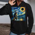 Raccoon Total Solar Eclipse 2024 Van Gogh Raccoon Glasses Zip Up Hoodie