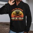 Retro I Like My Bourbon And My Cigar And Maybe Three People Quote Tshirt Zip Up Hoodie