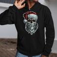 Skull Santa With Beard Skeleton Santa With Beard Zip Up Hoodie