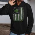 Usa Flag Marijuana Weed Leaf Flag Cannabis Stoner 420 Zip Up Hoodie