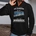 Uss Johnston Dd 821 Front Style Zip Up Hoodie